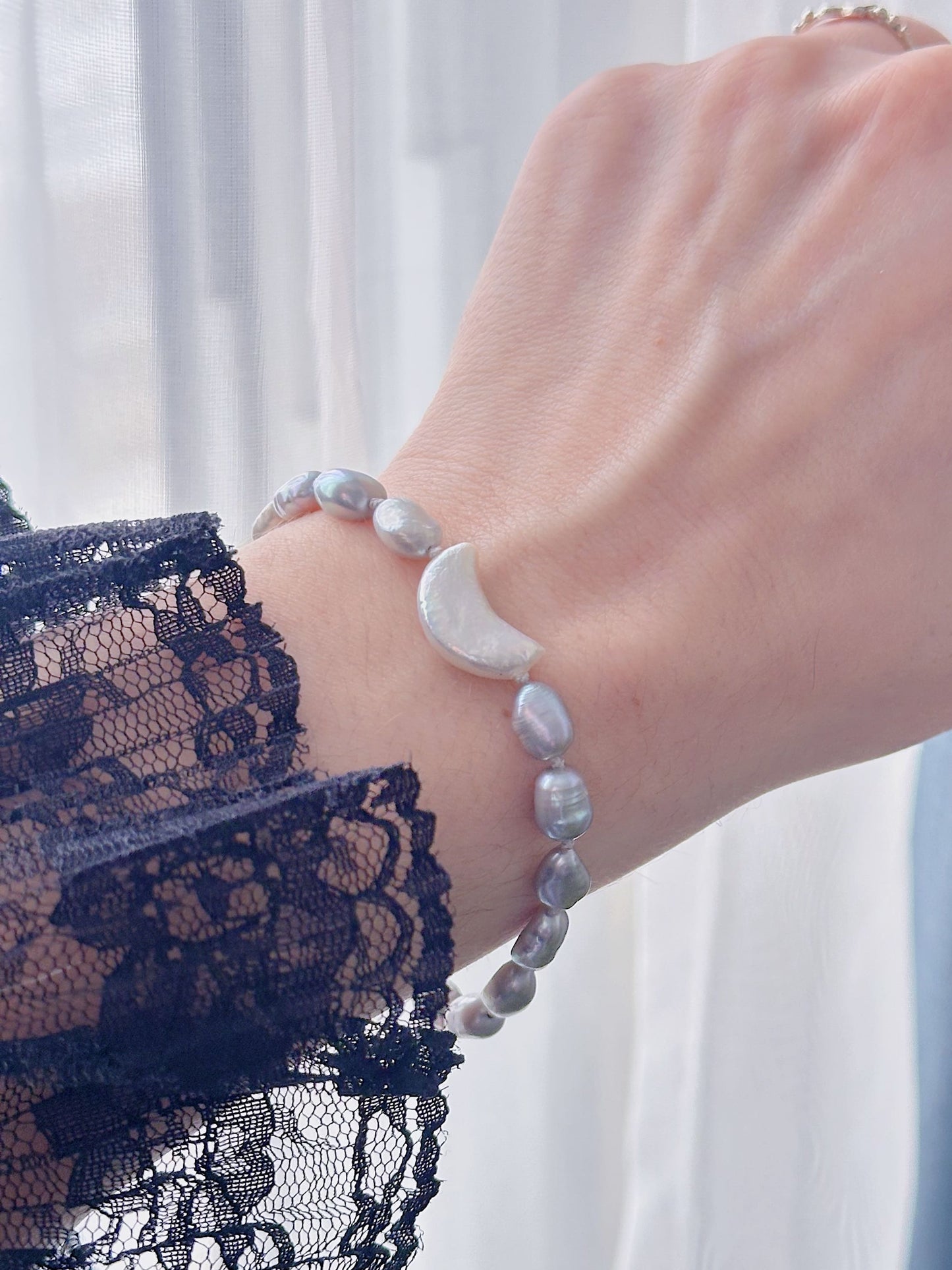 Bracelet Perles et Lune