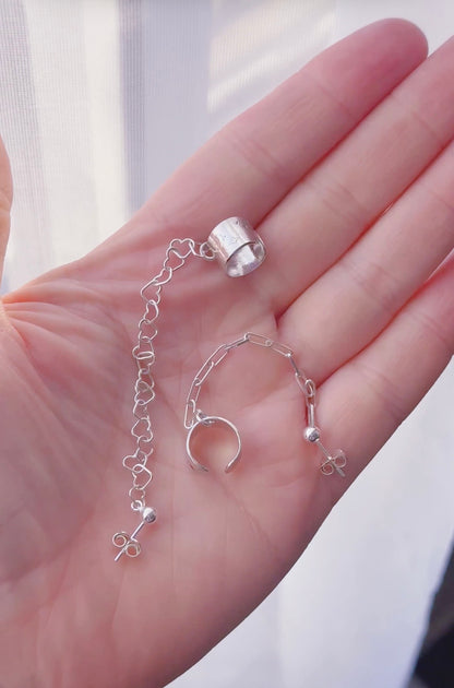 Manchette d'Oreille chaine de Coeurs