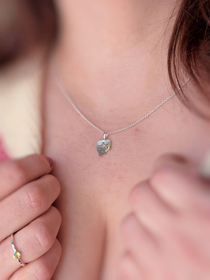 Collier Feuille et péridot