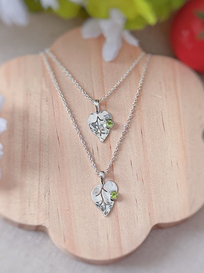 Collier Feuille et péridot