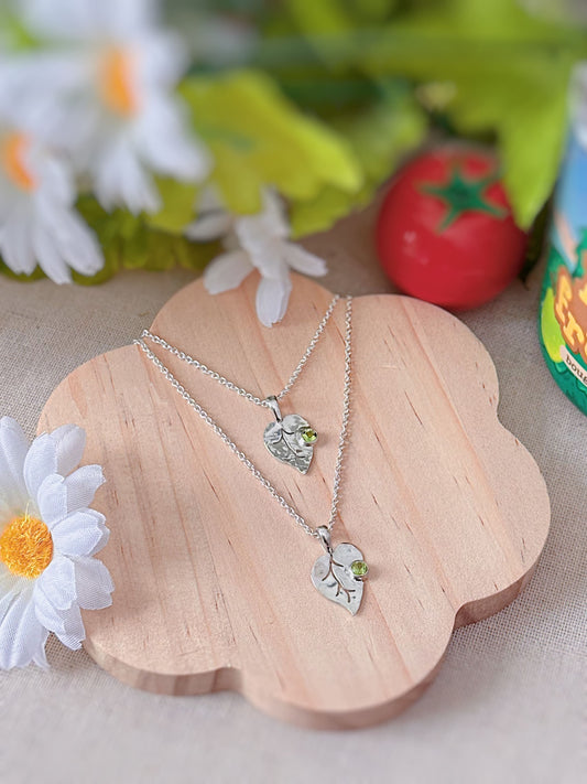 Collier Feuille et péridot