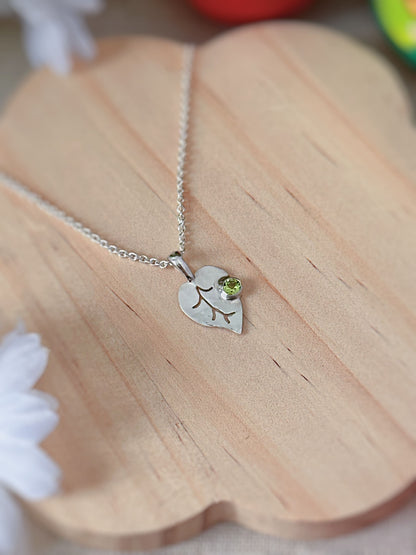 Collier Feuille et péridot