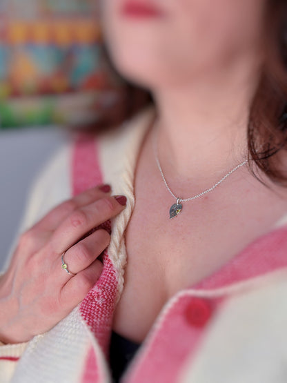 Collier Feuille et péridot